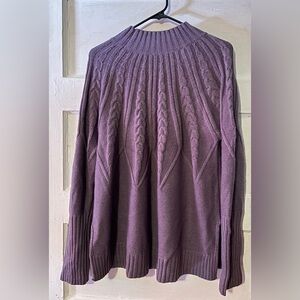 SHEIN Lavender Cable Knit Turtleneck Sweater, Large